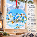 Courchevel Ski Resort, France Glass Ball Christmas Ornament 4 Inches