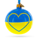 Flag of Ukraine Glass Christmas Ornament 3.25 Inches