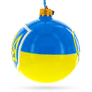Flag of Ukraine Glass Christmas Ornament 3.25 Inches