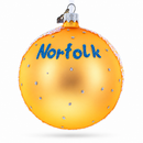 Battleship Wisconsin at Nautilus, Norfolk, Virginia Glass Ball Christmas Ornament 4 Inches