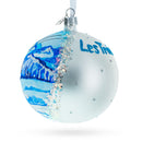Les Trois Vallees Ski Resorts, France Glass Ball Christmas Ornament 4 Inches