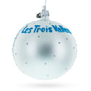 Les Trois Vallees Ski Resorts, France Glass Ball Christmas Ornament 4 Inches