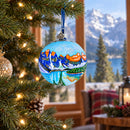 Moraine Lake near Banf, Alberta, Canada Glass Ball Christmas Ornament 4 Inches