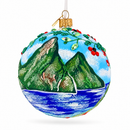 The Pitons, St. Lucia Glass Ball Christmas Ornament
