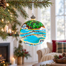 Kuang Si Waterfall, Laos Glass Ball Christmas Ornament 4 Inches