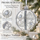 White Jewels on Silver Glass Ball Christmas Ornament