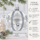 White Jewels on Silver Glass Ball Christmas Ornament