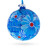 Aster Flowers Glass Ball Ornament