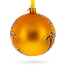 Gerbera Flowers on Gold Glass Ball Ornament