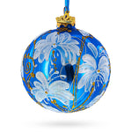 White Lilies Flowers Glass Ball Ornament