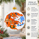 Greece Landmarks and Symbols Glass Ball Christmas Ornament 4 Inches