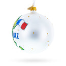 France Landmarks and Symbols Glass Ball Christmas Ornament 4 Inches
