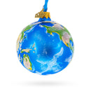 Planet Earth Globe Glass Ball Christmas Ornament 3.25 Inches
