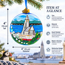 Hallgrimskirkja Church of Hallgrímur, Reykjavík, Iceland Glass Christmas Ornament