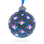 1907 Rose Trellis Royal Green Glass Ball Christmas Ornament 2.4 Inches