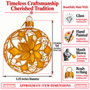 Jeweled White Filigree Flower Clear Glass Ball Christmas Ornament