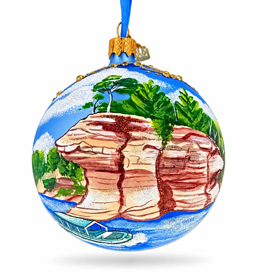 Wisconsin Dells Glass Ball Christmas Ornament