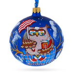 Bird Immersed in a Book Hand-Glass Ball Christmas Ornament 3.25 Inches