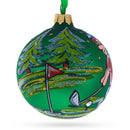 Golf Player Glass Ball Christmas Ornament 3.25 Inches