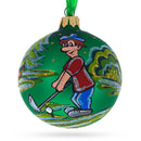 Golf Player Glass Ball Christmas Ornament 3.25 Inches