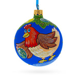 Hen Decorating the Tree Blown Glass Christmas Ornament 3.25 Inches