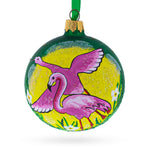Pink Flamingos Blown Glass Christmas Ornament 3.25 Inches