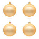 Set of 4 Rose Gold Glass Ball Ornaments 4 Inches