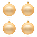 Set of 4 Rose Gold Glass Ball Ornaments 4 Inches
