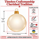 Set of 6 Translucent Glossy Ivory Glass Ball Christmas Ornaments 2. (027)