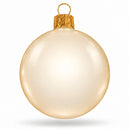 Set of 6 Translucent Glossy Ivory Glass Ball Christmas Ornaments 2. (027)