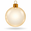 Set of 6 Translucent Glossy Ivory Glass Ball Christmas Ornaments 2. (027)
