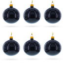 Black Glossy Glass Ball Christmas Ornament 3.25 Inches