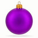 Set of 6 Purple Matte Glass Ball Christmas Ornaments 3.25 Inches (044)