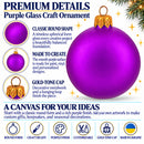 Set of 6 Purple Matte Glass Ball Christmas Ornaments 3.25 Inches (044)