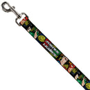 Dog Leash - JUSTICE LEAGUE Logo/4-Superhero Panels Pop Art