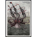 Kraken Illustration Vintage Print