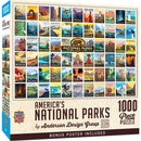 National Parks - Vintage Collage Poster Art 1000 Piece Jigsaw Puzzle