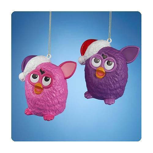 Kurt Adler - Furby Pink and Purple Figural Blow Mold Ornament set of 2