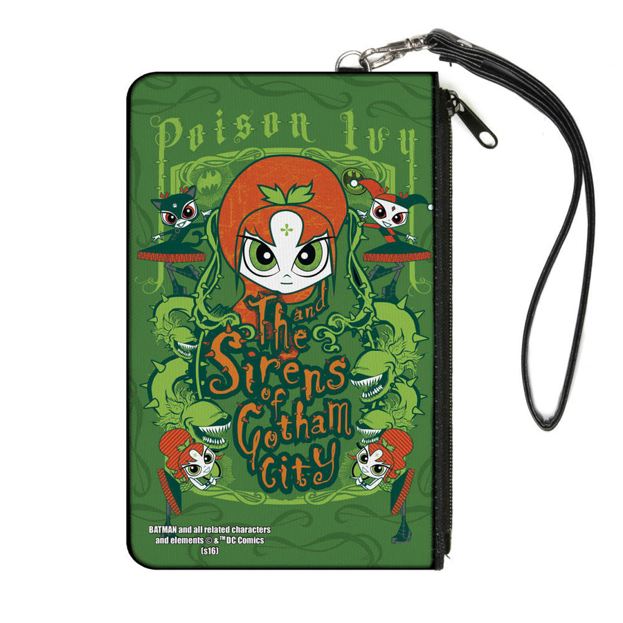 Canvas Zipper Wallet - LARGE - Chibi POISON IVY AND THE SIRENS OF GOTHAM CITY Ivy Greens