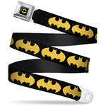 Batman Full Color Black Yellow Seatbelt Belt - Bat Signal-1 Black/Yellow Webbing