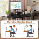 95 Inch 2-Person L-Shaped Long Reversible Computer Desk with Monitor Stand