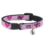 Cat Collar Breakaway - Superman Shield Pink