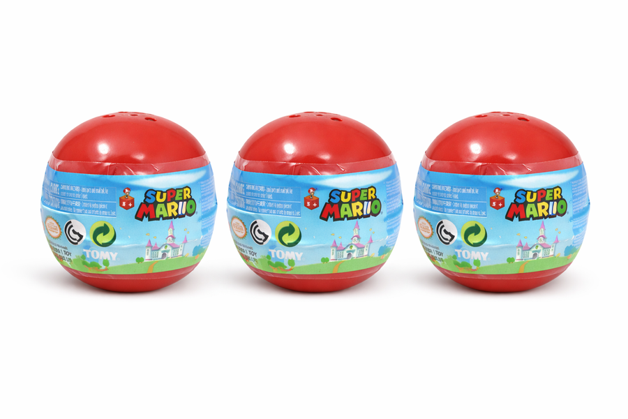 Set of 3 Super Mario Buildable Figures Mystery Collectible with Random Capsules