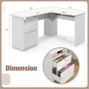 L-Shaped Computer Desk with Letter File Drawer