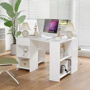 48 Inches L Shaped Corner Executive Computer Desk with Drawer-White
