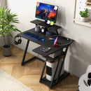 L Shaped Gaming Desk with Outlets and USB Ports