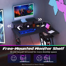 L Shaped Gaming Desk with Outlets and USB Ports