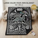 Dragon Doodle Reversible Oxford Fabric And Flannel Blanket