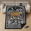 Tiger Doodle Reversible Blanket, Oxford Fabric and Flannel Design