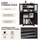 Bathroom Floor Storage Locker Kitchen Cabinet with Doors and Adjustable Shelf